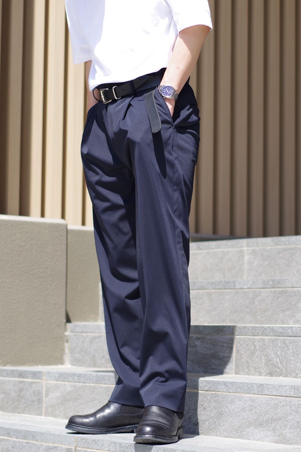colon - 1OUT-PLEATS PANTS - STRETCH JERSEY / ポリエステル