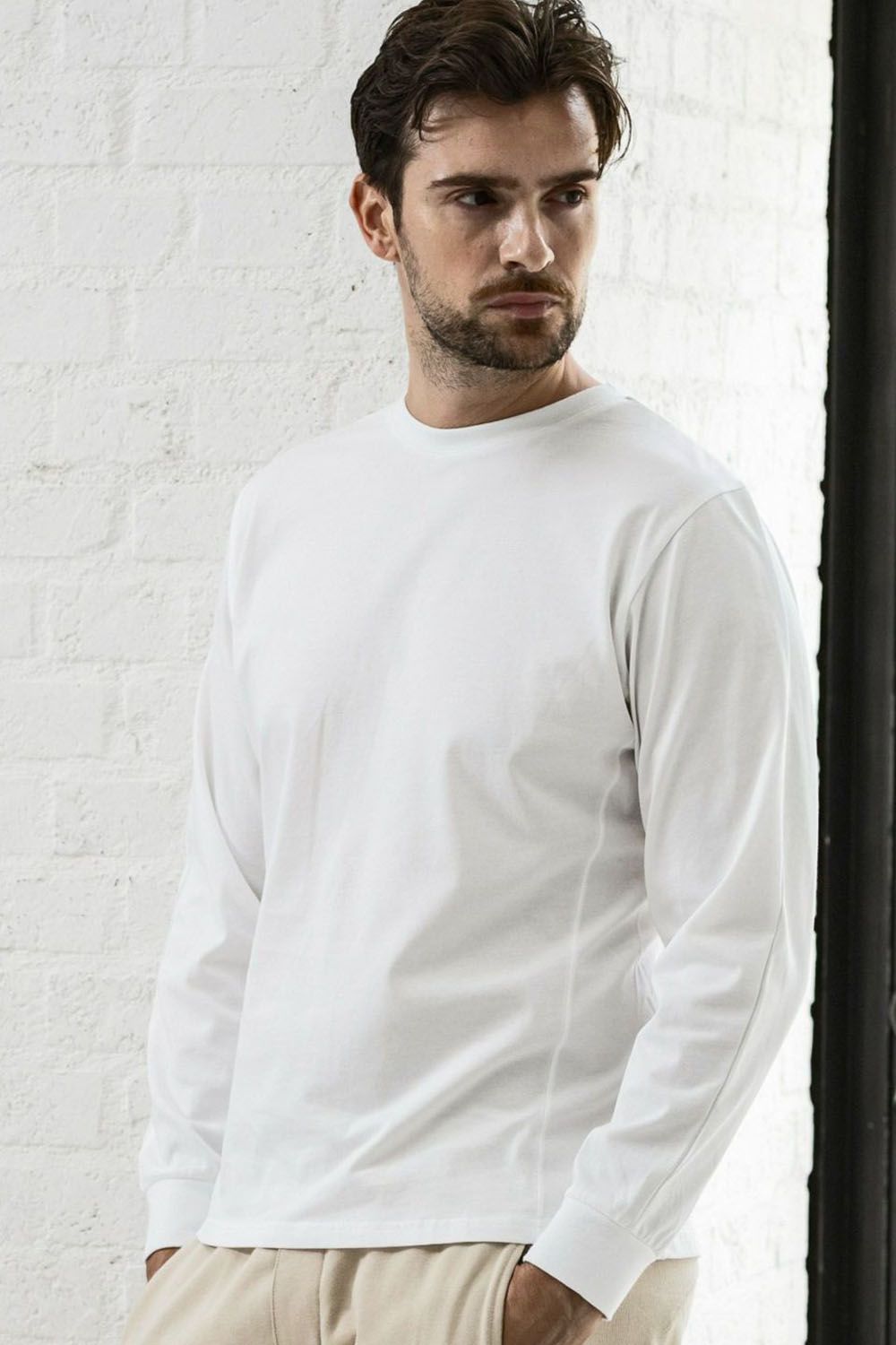 RHINESTONE LONG T-SHIRT / ラインストーン バックロゴ ロングTシャツ (ホワイト)
