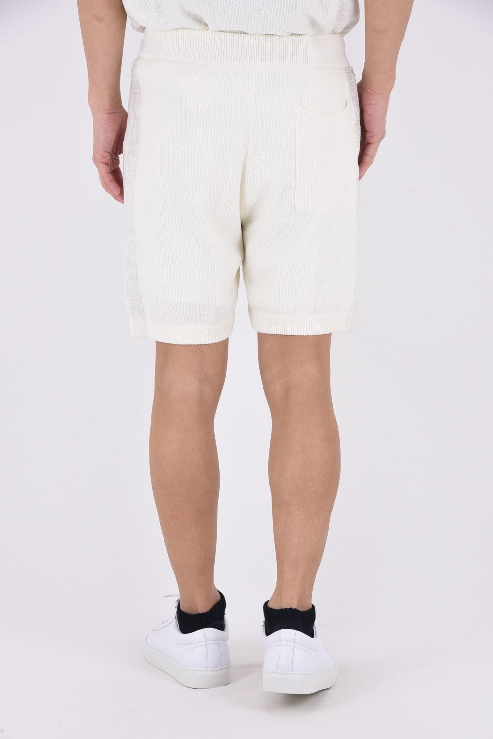 【26SS】 PARTIAL FOIL PRINT SHORTS KNIT / 箔プリント ニットショーツ (ホワイト)