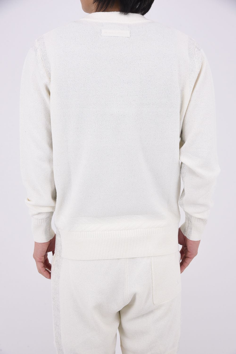 【26SS】 PARTIAL FOIL PRINT CREW KNIT / 箔プリント クルーネックニット (ホワイト)