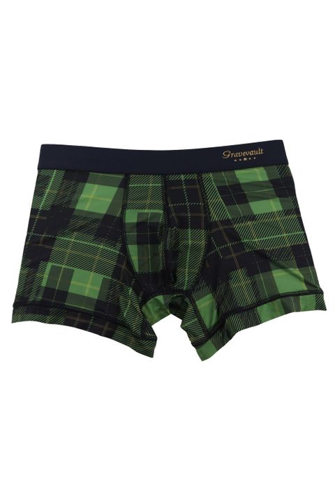 TRIBE CHECK Short Boxer - ブラック / グリーン