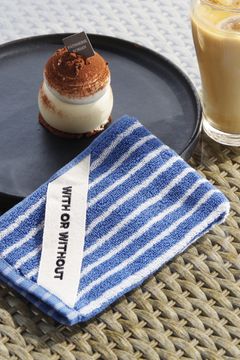 Hand Towel / シルク混 ハンドタオル (ブルーストライプ)
