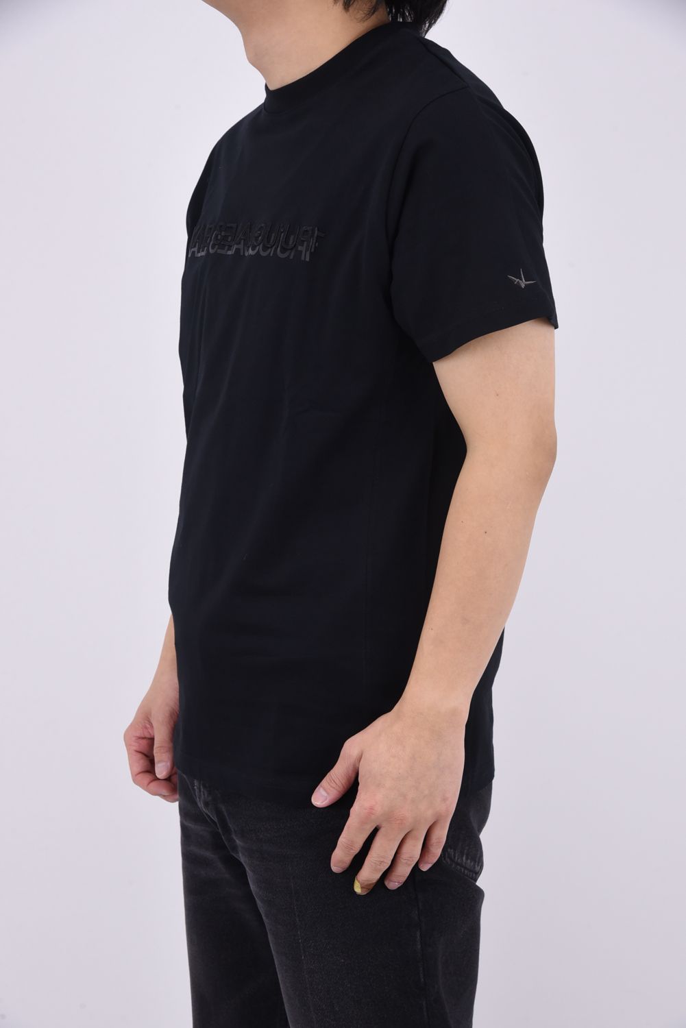 2-TIER LOGO T-SHIRT / 2ティア クルーネック Tシャツ (ブラック)