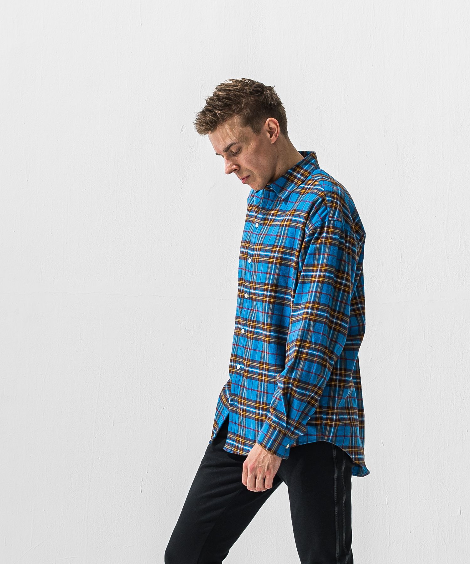 FLANNEL JACKSHIRTS  / オーガニックコットン フランネルシャツ (ブルー) (1月上旬入荷予定) ※オーダー締切:9月7日(月)17時