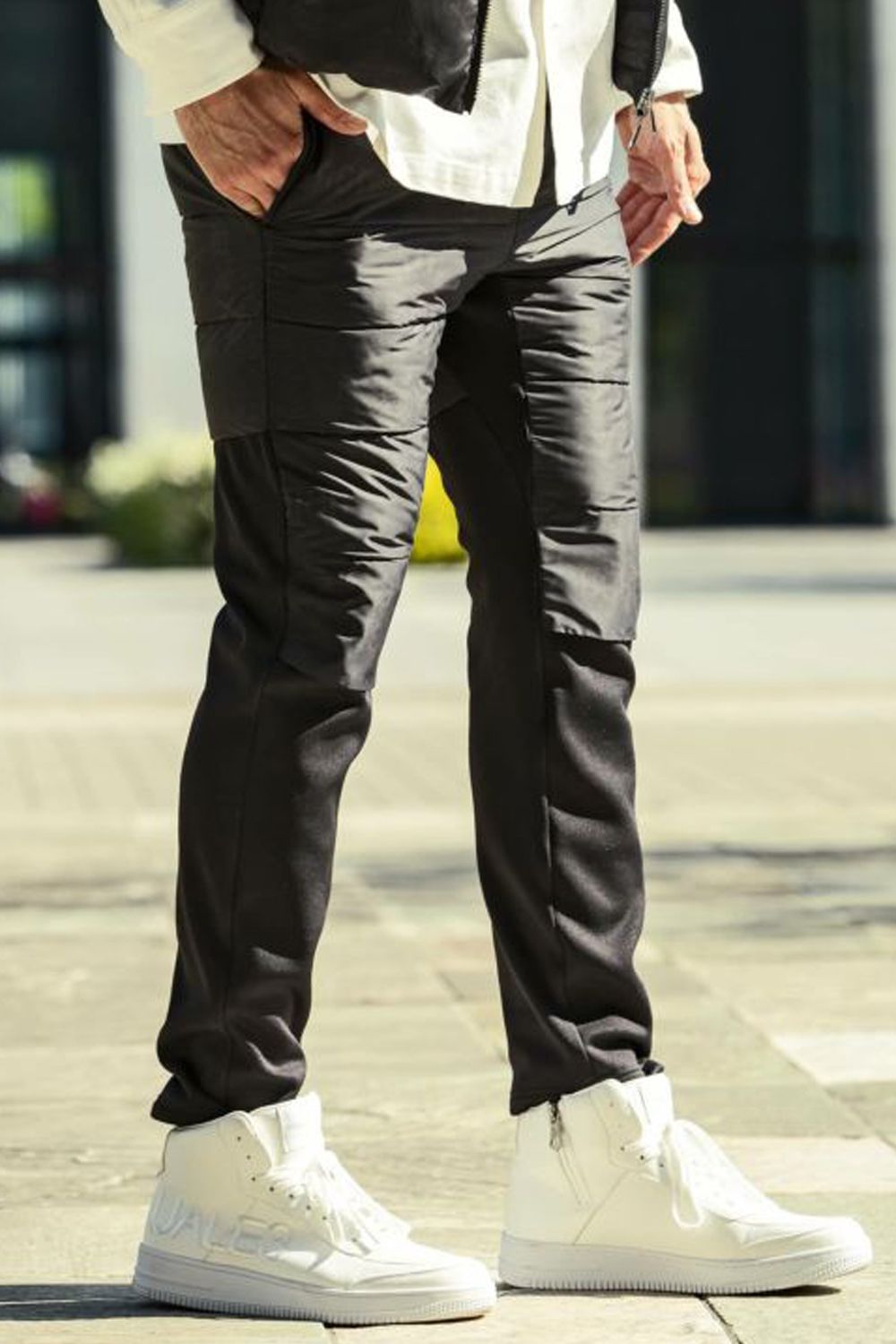 1PIU PAISLEY PANTS / コンビネーション 中綿パンツ ブラック