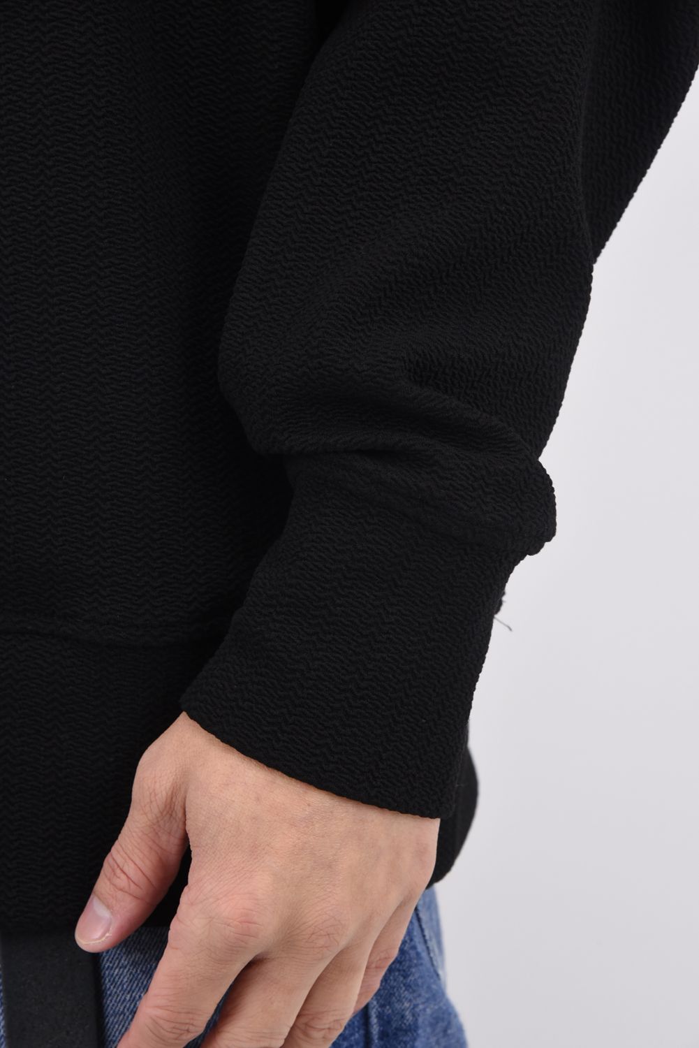 【26SS 39th】 BLISTER TRAINER / オーバーサイズ ブリスターニットトレーナー (ブラック)