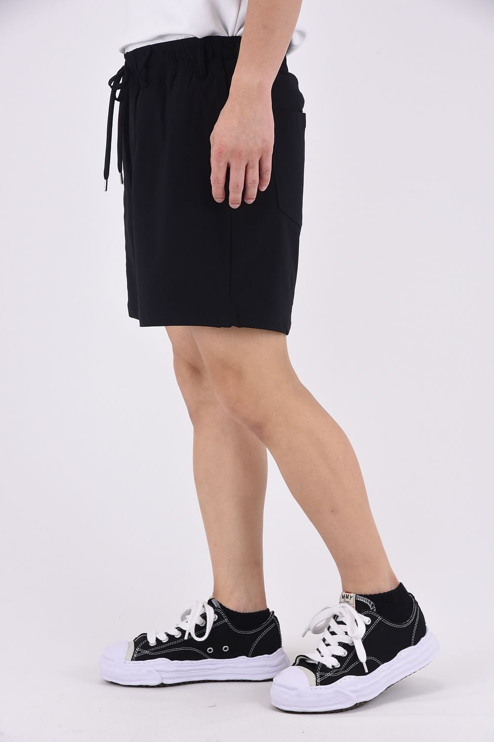 TV NYLON SHORTS / ナイロンマイクロファイバー ルーズフィット ショートパンツ ブラック