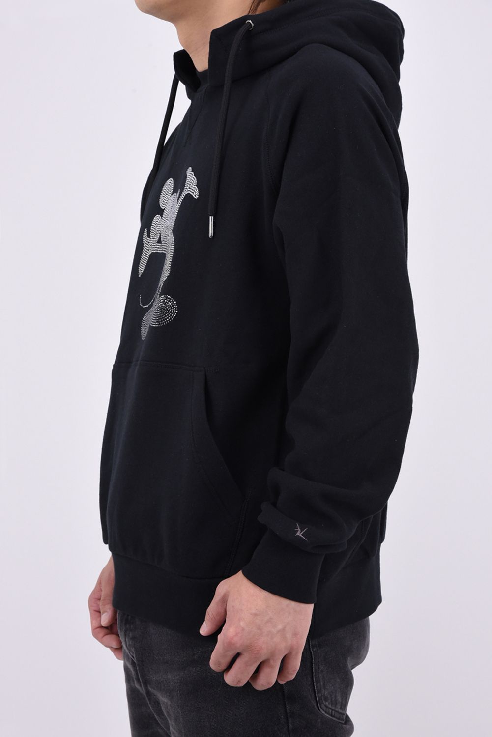 【26AW】 MICKEY SILHOUETTE GRADATION LINESTONE HOODIE / ミッキー シルエット グラデーション ラインストーン フーディー (ブラック)