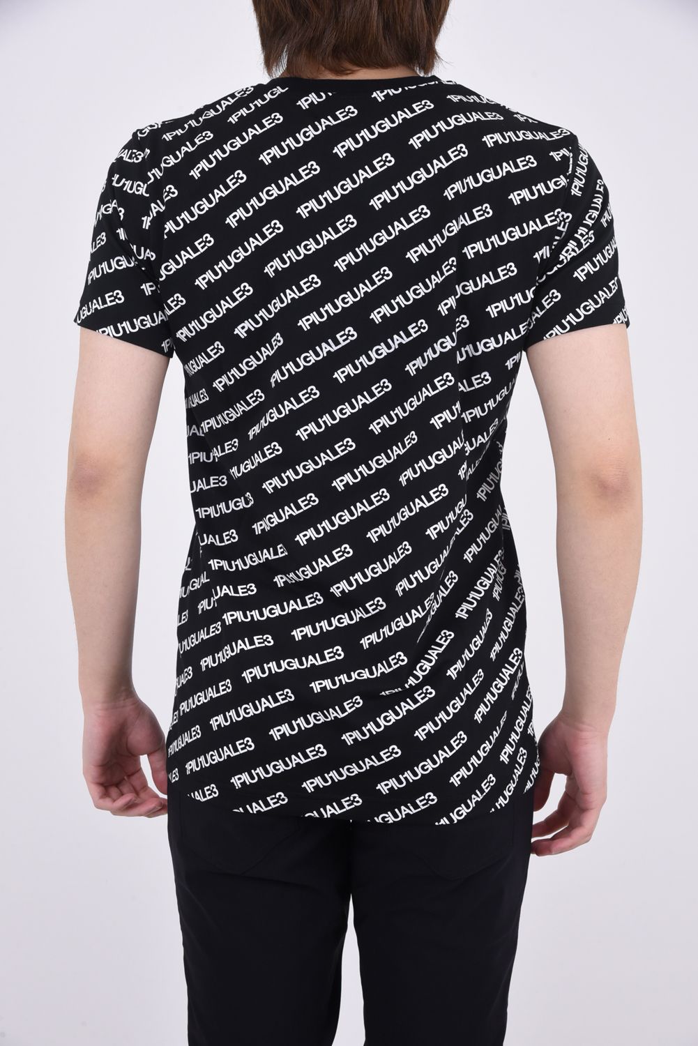 S/S BIAS LOGO CREW / 総柄ラバー プリント ベーシック クルーネック 半袖T ブラック / ホワイト