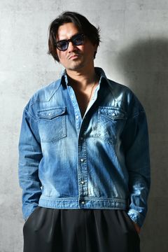 WESTAN JK / ヴィンテージダンガリー生地 ウエスタンシャツジャケット (ミディアムインディゴ) (3月中旬入荷予定) ※オーダー締切12/13(土)17:00