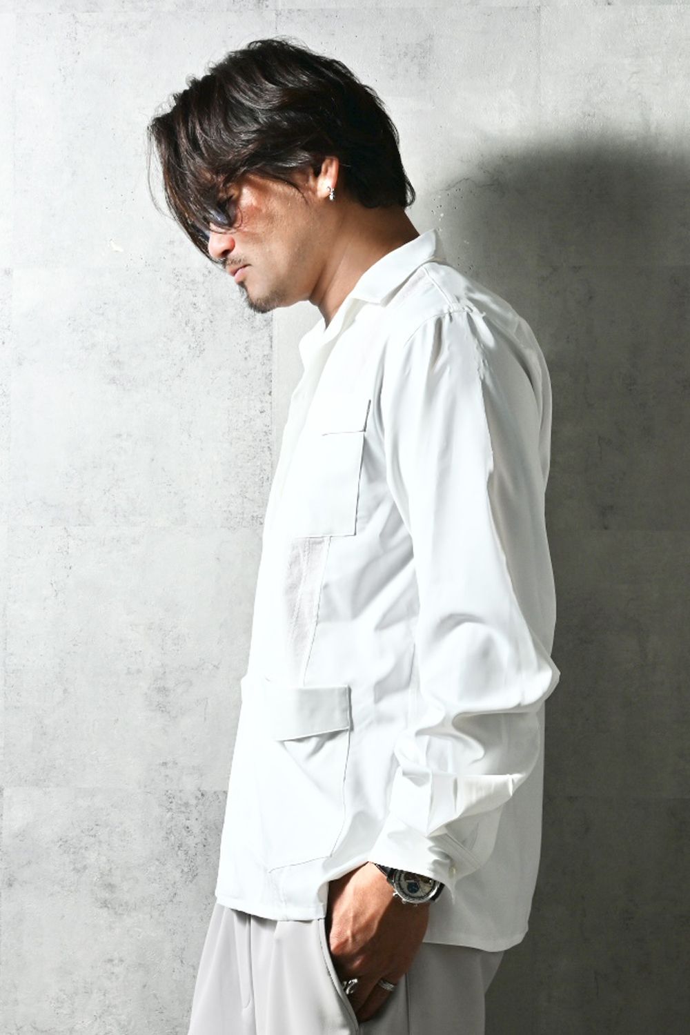 GUAYABERA SHIRTS / リラックスシルエット ストライプ柄 キューバシャツ (ホワイト) (3月中旬入荷予定) ※オーダー締切12/13(土)17:00