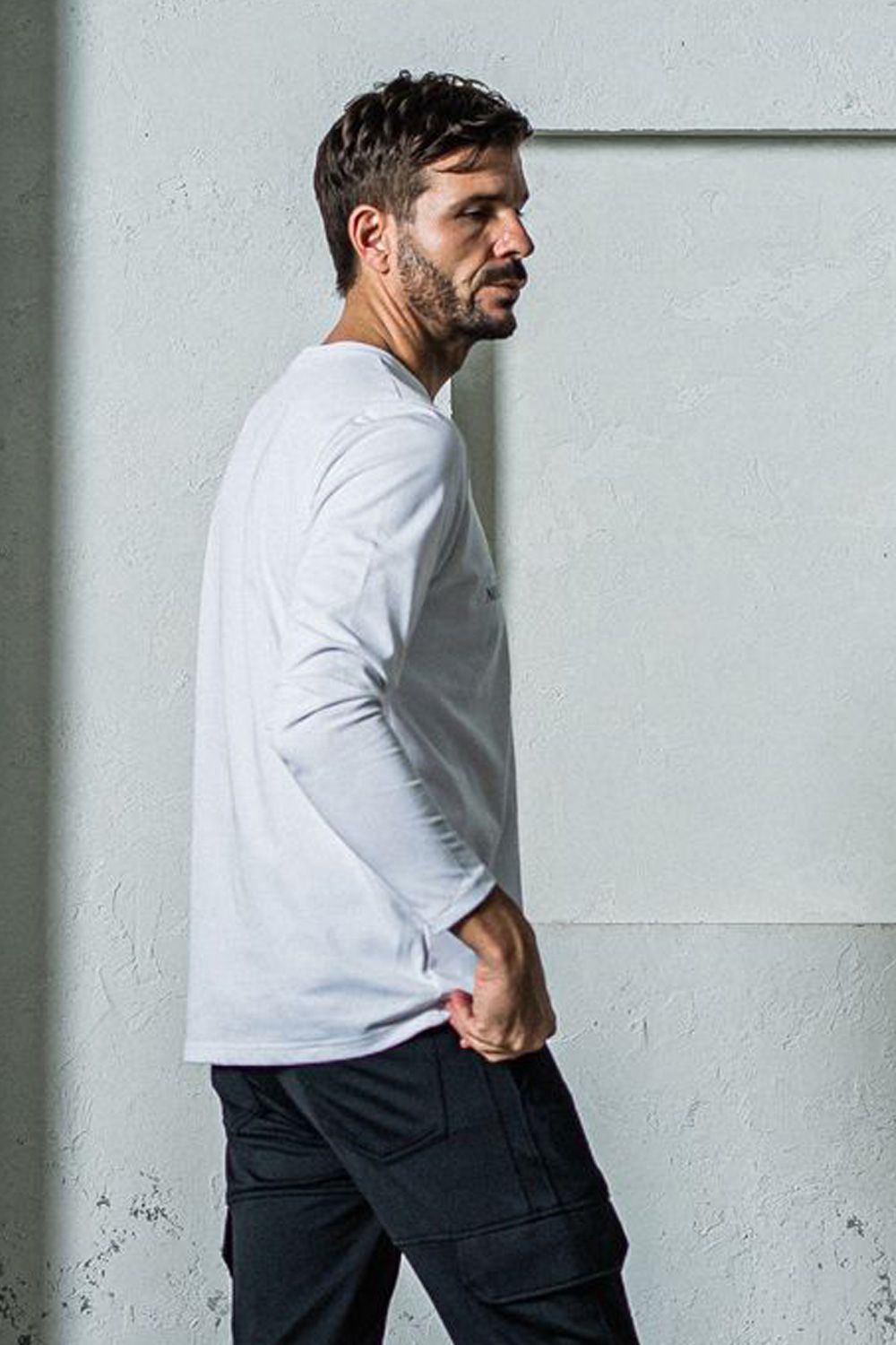 NSNF LONG SLEAVE TEE / ロゴプリント オーガニックコットン ロングスリーブ Tシャツ ホワイト