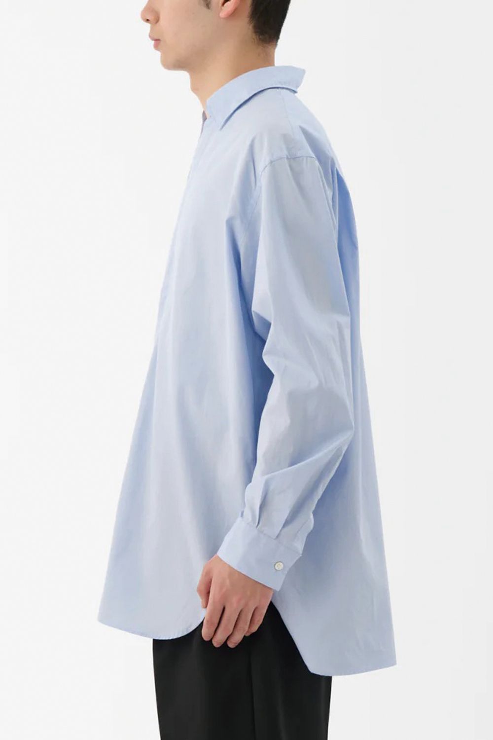 100/2 COTTON BROAD / コットンブロード スキッパーシャツ (サックス)