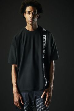 113SPORT TECHNICAL MESH CRAZY BIG CREW / テクニカル メッシュ クレイジーパターン ビッグ クルーネック ブラック×チャコール