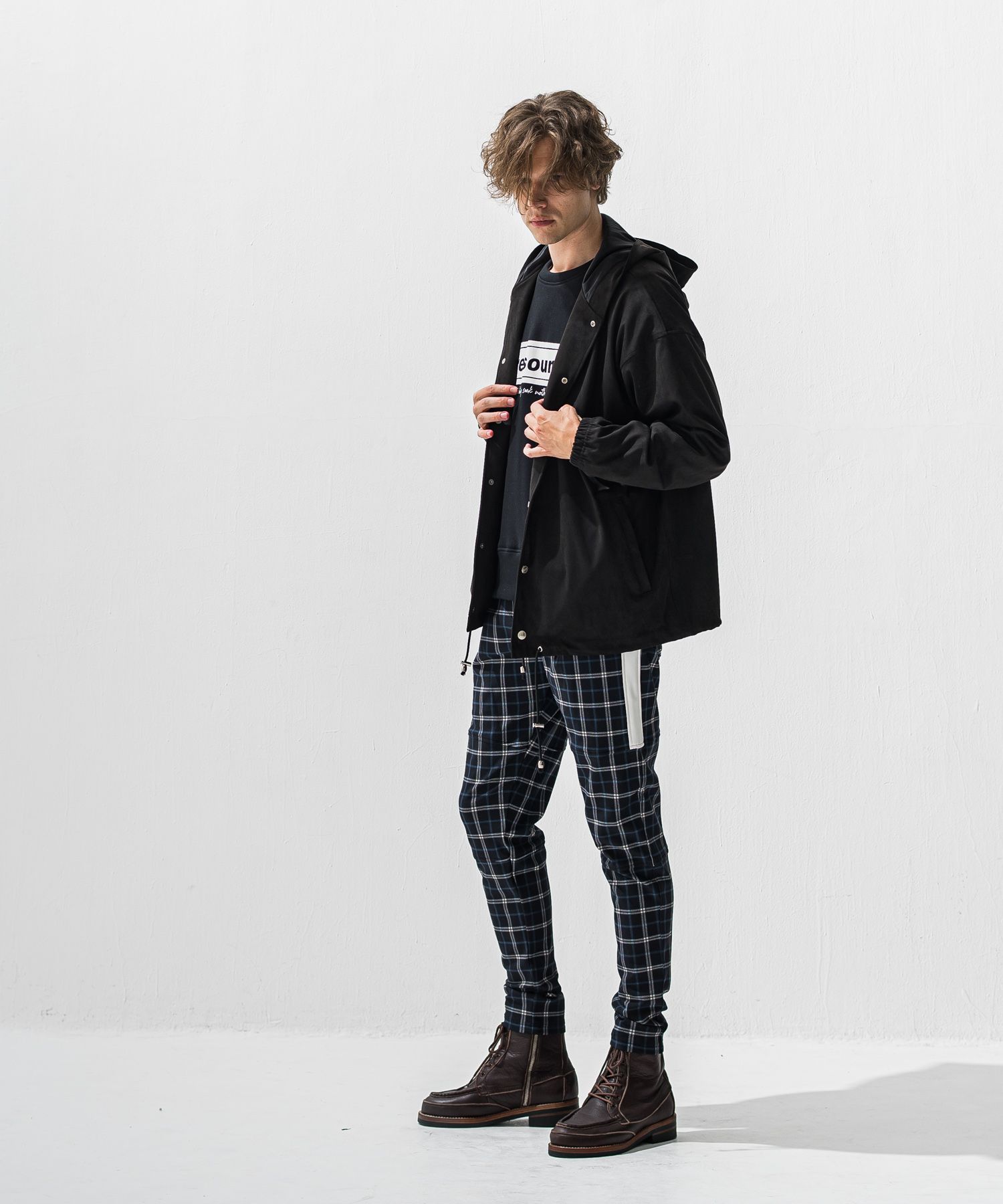 BOX VELOURS FLEECE DROP TRAINER / ボックスロゴ 裏起毛 ルーズトレーナー (ブラック) (11月上旬入荷予定) ※オーダー締切:9月7日(月)17時