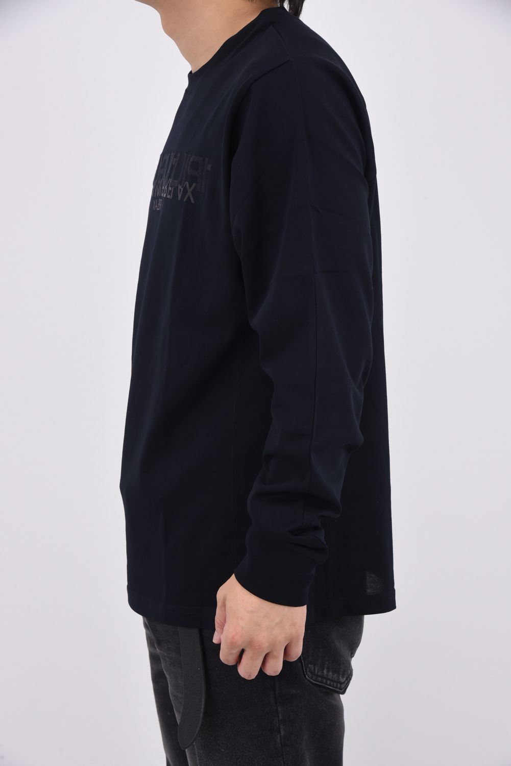 APPLIQUE LONG T-SHIRT / アップリケ ロングTシャツ (ブラック)
