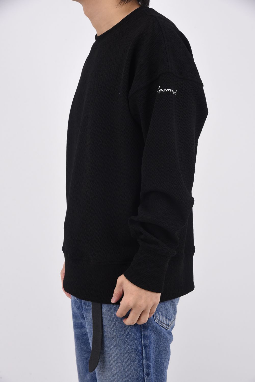 【26SS 39th】 BLISTER TRAINER / オーバーサイズ ブリスターニットトレーナー (ブラック)