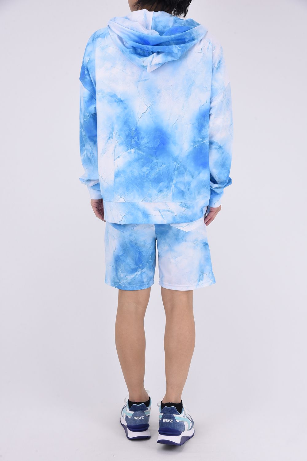 RUSH  OVER  ZIPUP HOODIE / ラッシュオーバー ジップアップパーカー マーブルブルー