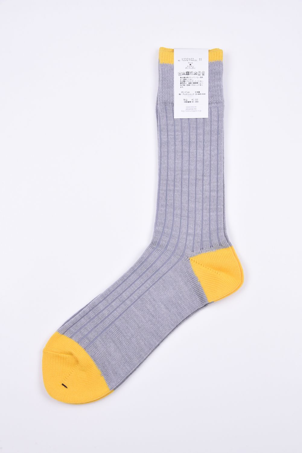 WOOL PANEL / 日本製 ウール リブソックス グレー