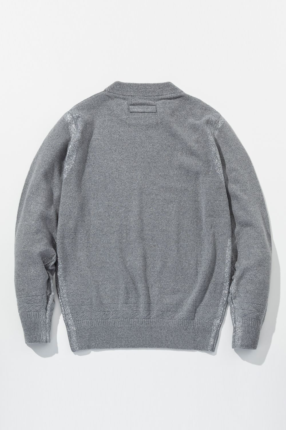 【26SS】 PARTIAL FOIL PRINT CREW KNIT / 箔プリント クルーネックニット (グレー) (2月上旬入荷予定)
