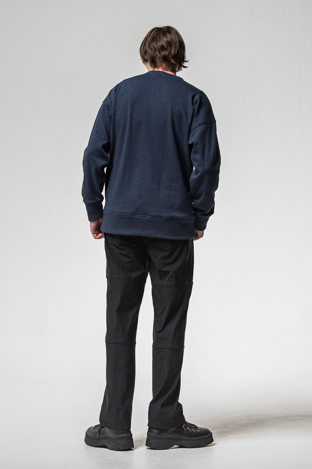 RC CHENILLE VELOURS FLEECE DROP TRAINER / RC刺繍 裏起毛 ロングスリーブ トレーナー (ネイビー) (11月上旬入荷予定) ※オーダー締切：9月1日(月)18:00