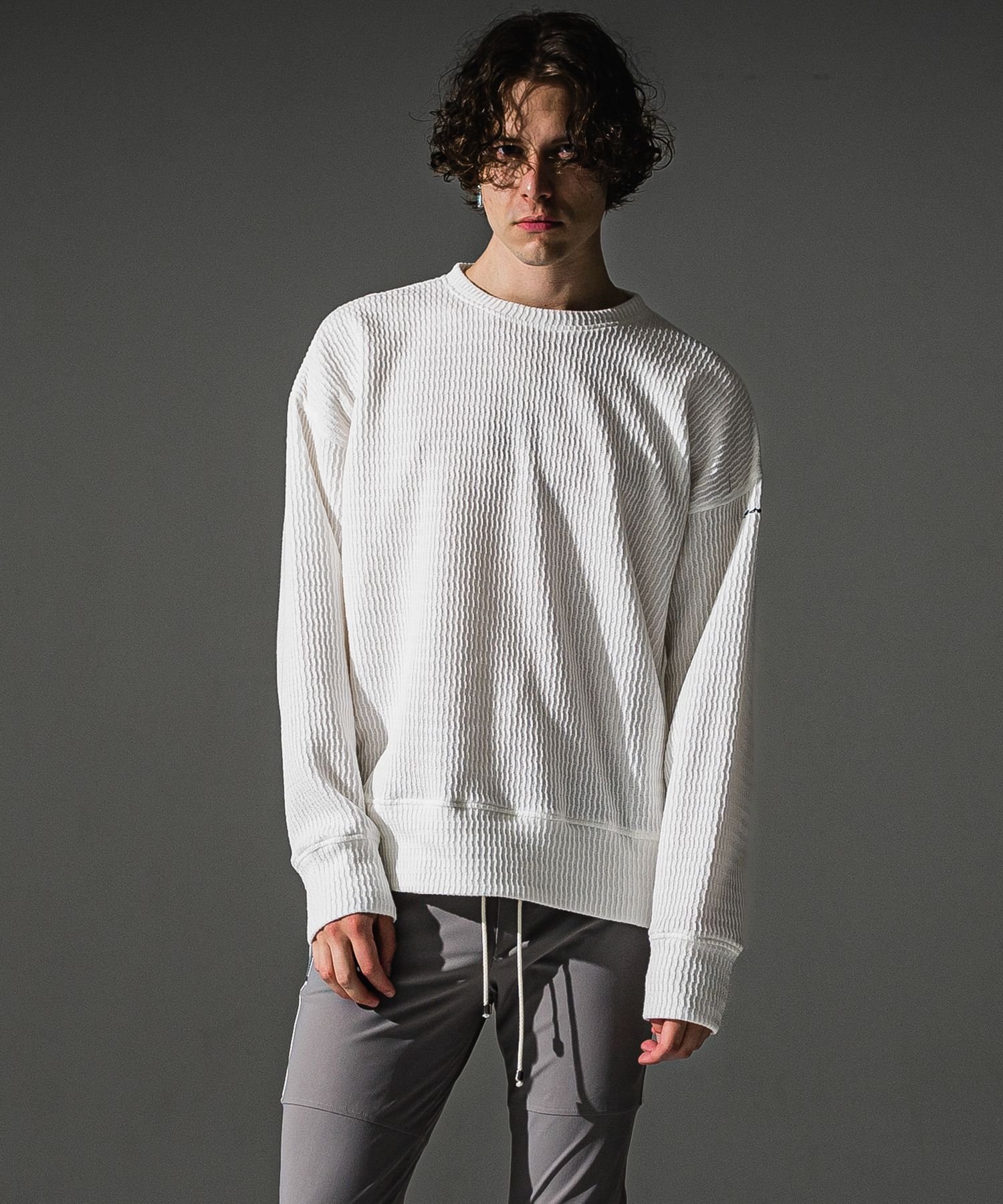 knt l loose trainer / ニット ルーズ トレーナー (ホワイト) (9月上旬入荷予定) ※オーダー締切:5月23日(土)17時