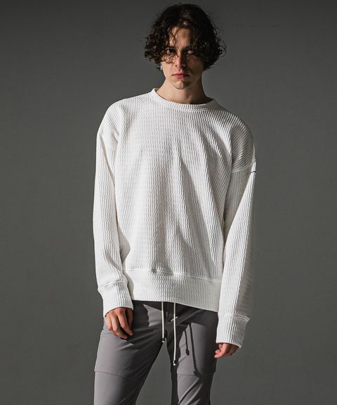 knt l loose trainer / ニット ルーズ トレーナー (ホワイト)