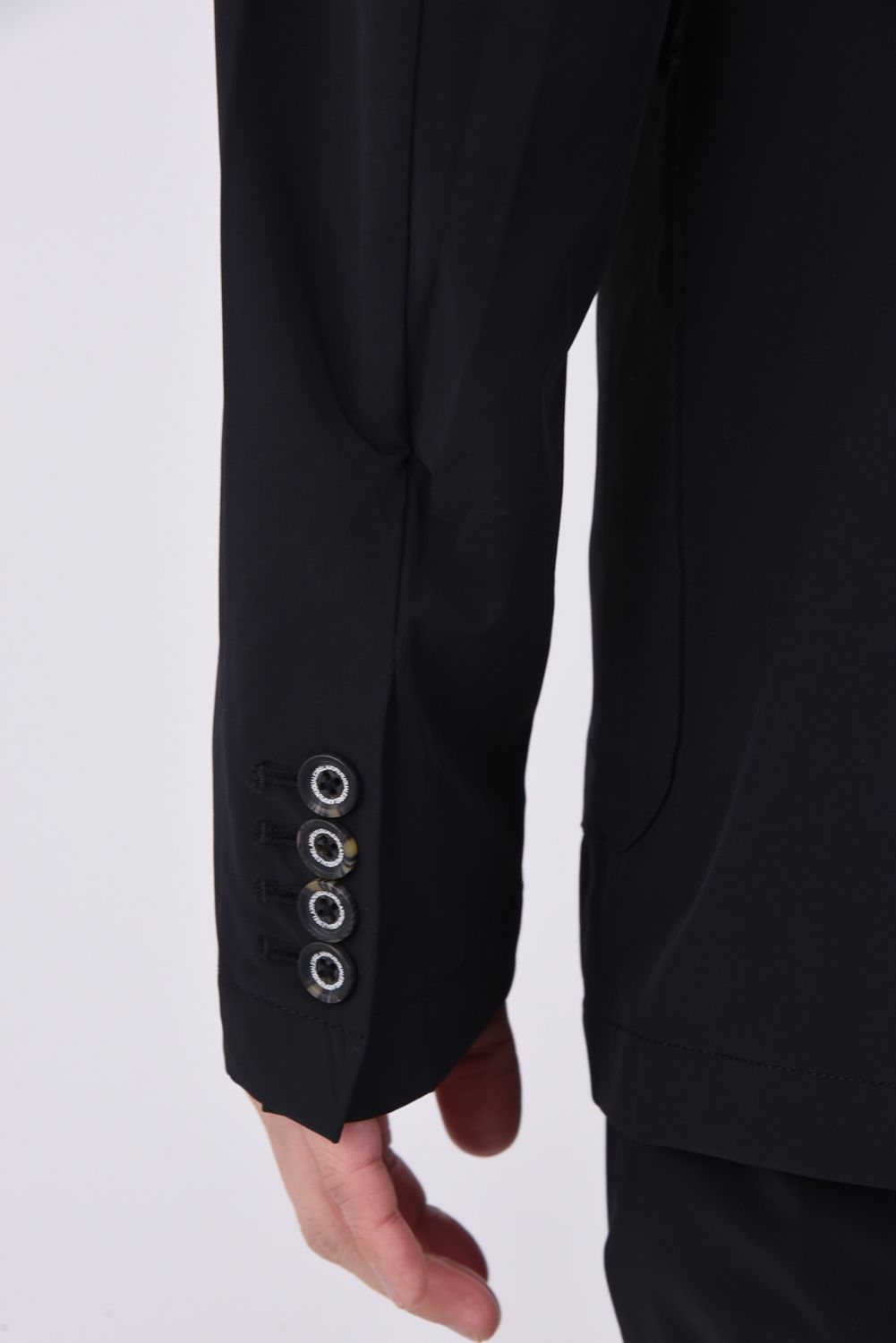 【26SS】【セットアップ】 NYLON JACKET & SLACKS / ナイロン テーラードシングルジャケット&イージースラックス (ブラック)