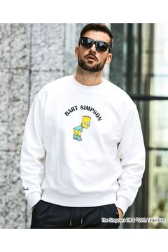 BART SIMPSON CREW NECK / シンプソンズプリント クルーネック (ホワイト)