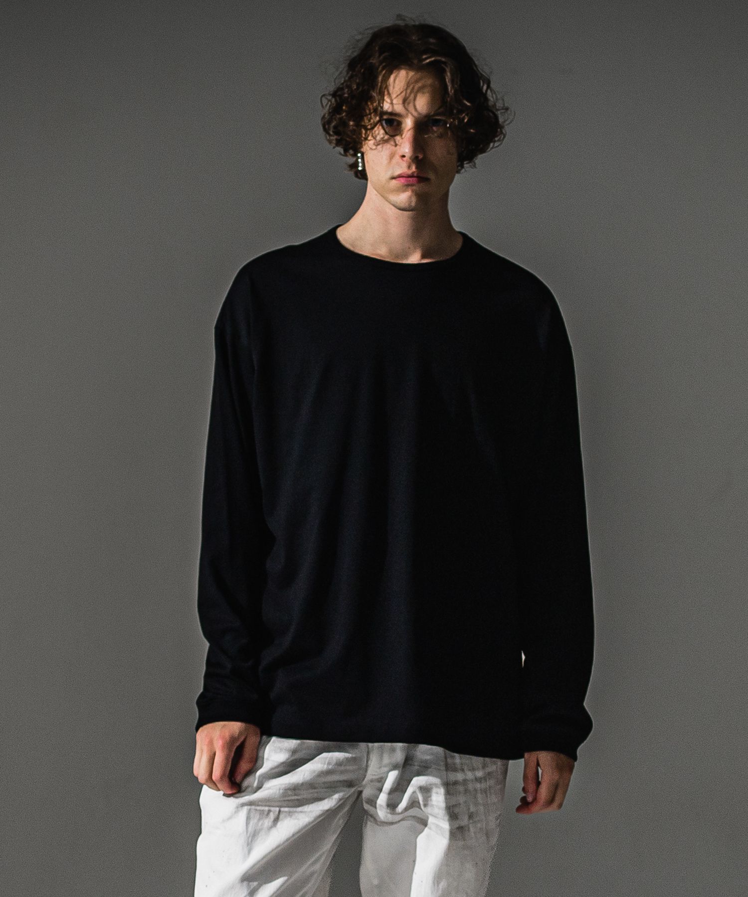 PIN ST RC over longsleave Tee / バックロゴプリント オーバーサイズ ロングスリーブTシャツ (ブラック) (7月中旬入荷予定) ※オーダー締切:5月23日(土)17時
