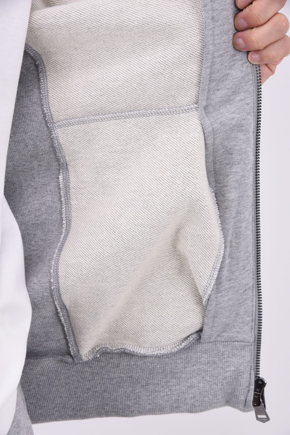 【26AW】 HEAVY FRENCH TERRY SCRIPT CODE LOGO HOODIE / フレンチテリー ロープロゴ ジップアップフーディー (グレー)