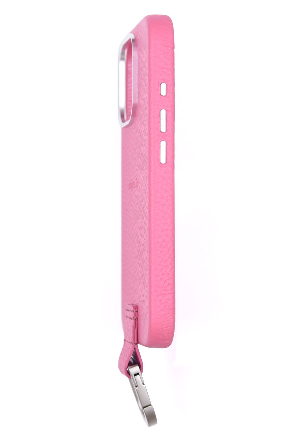CARABINER-CASE / カラビナ付 iPhone レザーケース (ショッキングピンク)