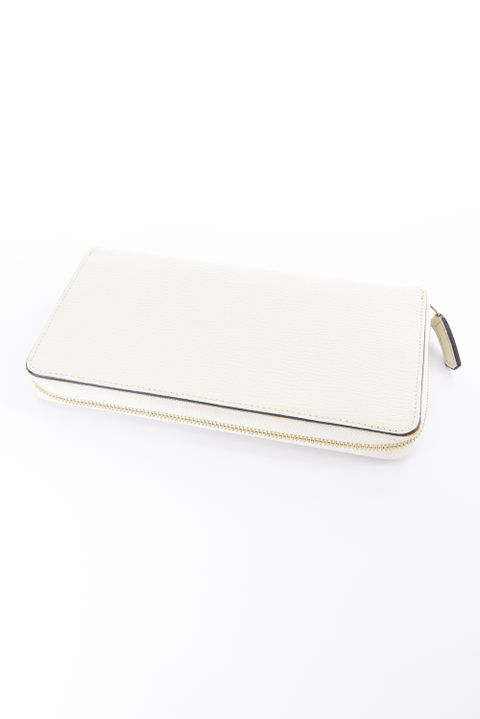 【残り1点】 ROUND ZIP LONG WALLET / LA409 ラウンドジップ ロングウォレット ホワイト / グレー