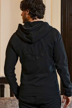 CIRCLE HOODIE / サークルロゴ ジップアップフーディー (ブラック)