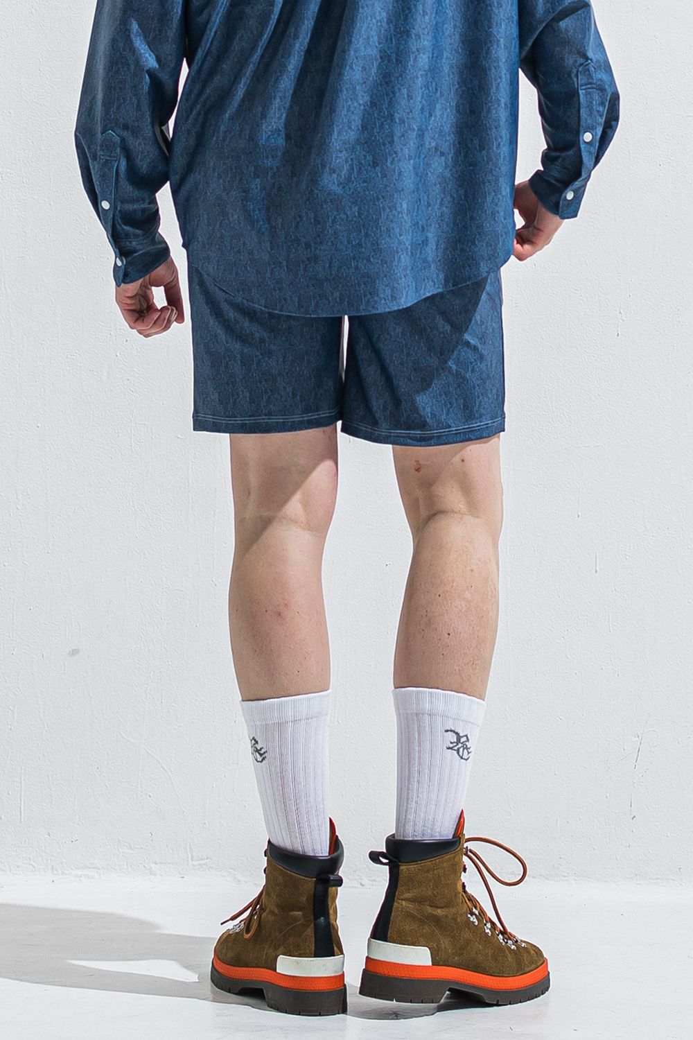 RUSH DENIM SHORTS / ラッシュガード デニムデザイン ショートパンツ (ダークインディゴ) (5月末入荷予定) ※オーダー締切:2月15日(日)18時