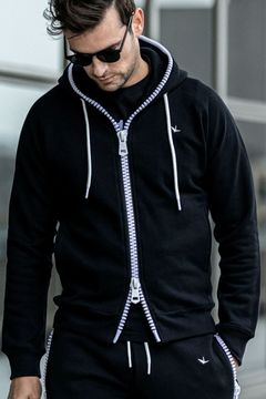 BIG ZIP BACK LOGO HOODIE / ビッグジップ バックロゴ フーディ ブラック