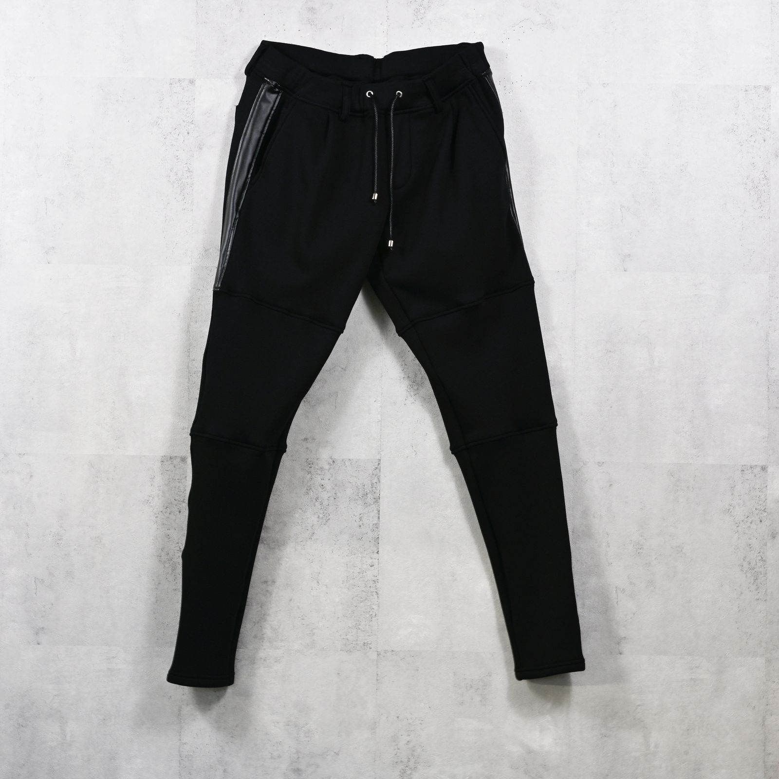 VELOURS FLEECE JT PT / 裏起毛 ベロアフリース ワンタックラインパンツ (ブラック) (11月中旬入荷予定) ※オーダー締切:9月7日(月)17時