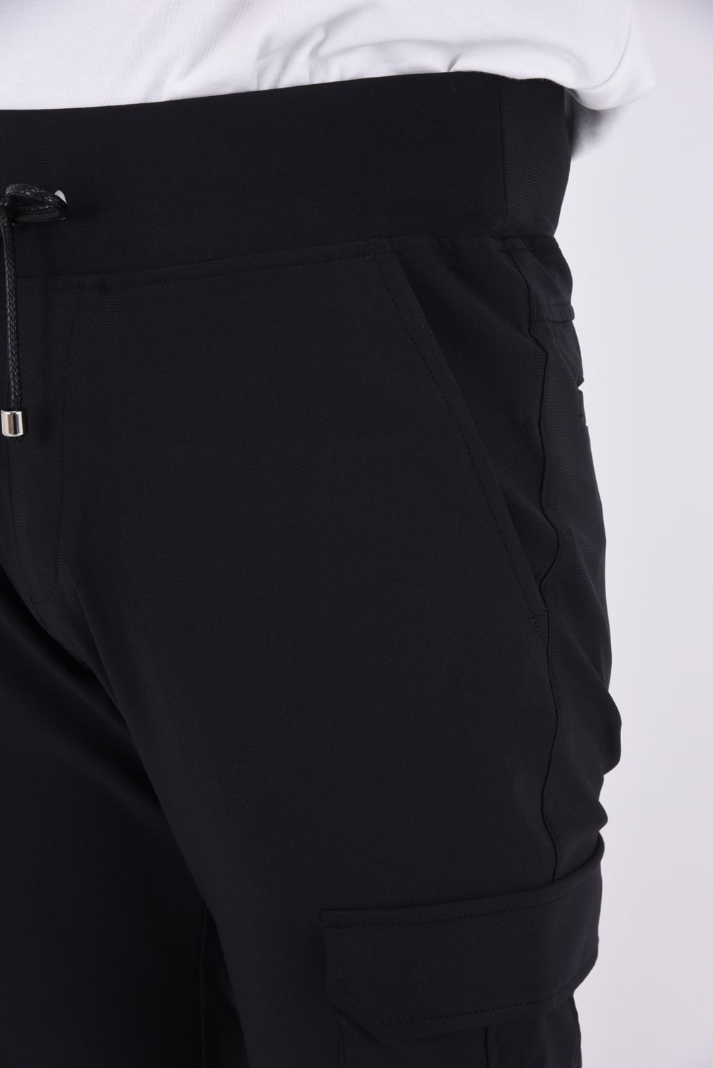 cargo cropped PT / カーゴ クロップド ジャージパンツ ブラック