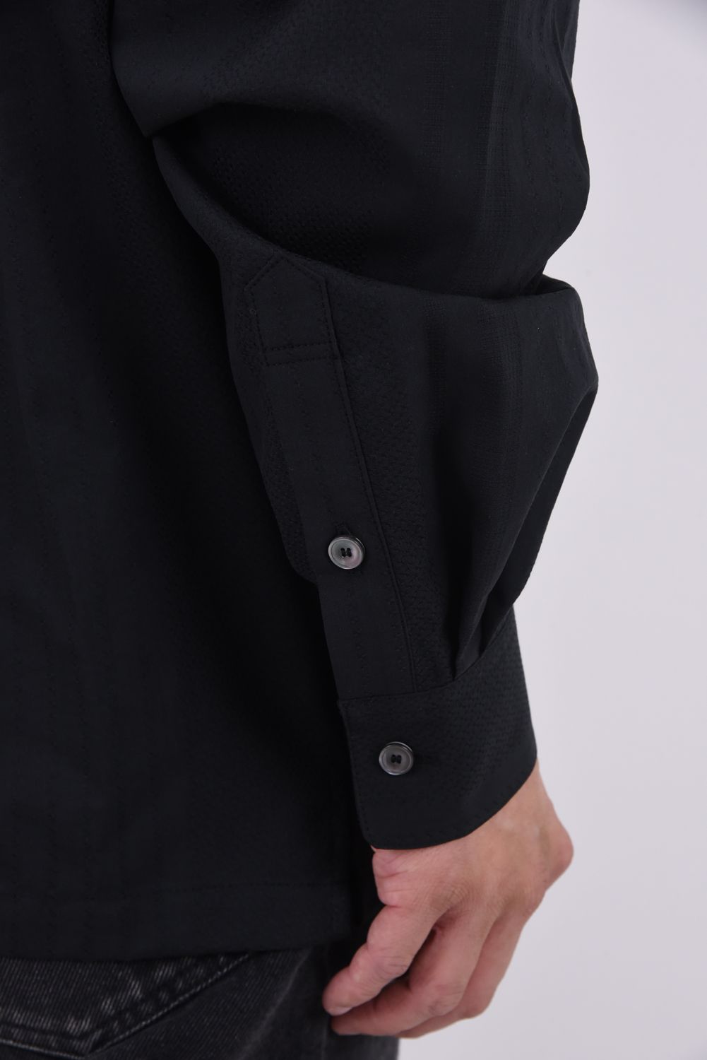 ZACK SHIRTS / Aラインシルエット オープンカラーシャツ ブラック