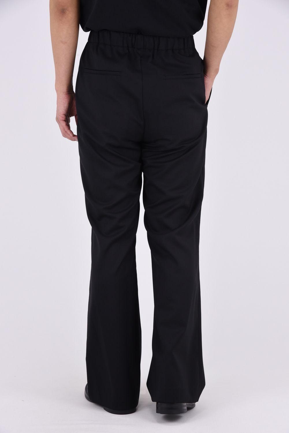 TWILL SOFT FLARE PANTS / ツイル ソフトフレアパンツ (ブラック)