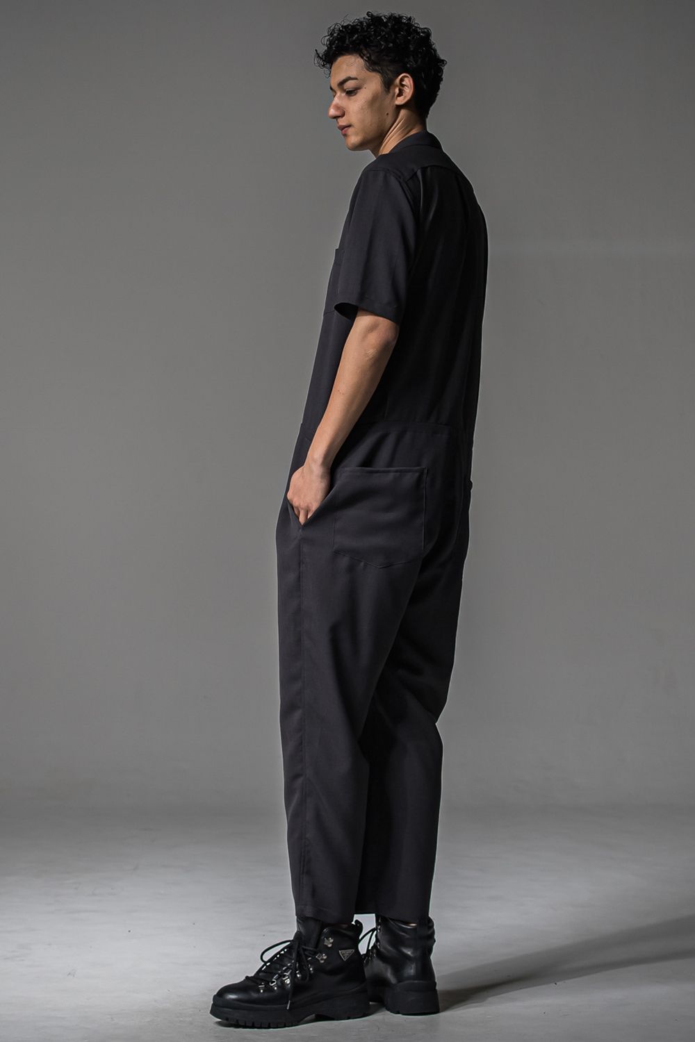 RAGE TWILL HALF ALL IN ONE / 半袖オープンカラーシャツ オールインワン (チャコール) (3月中旬入荷予定) ※オーダー締切12/13(土)17:00