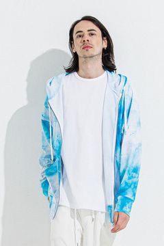 RUSH  OVER  ZIPUP HOODIE / ラッシュオーバー ジップアップパーカー マーブルブルー