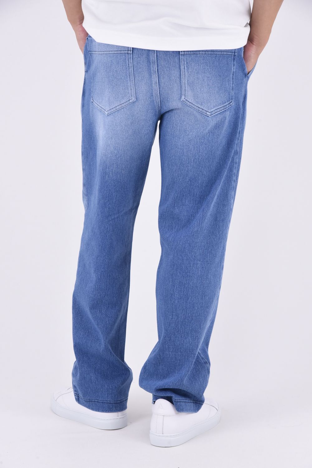EX DENIM JERSEY WIDE PT / スラックス型 ワイドシルエットジャージーンズ ライトインディゴ