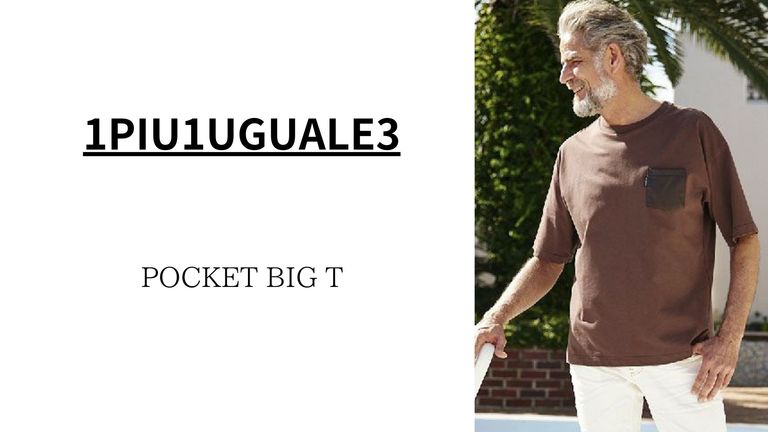 1PIU1UGUALE3 ビッグシルエット ポケットTシャツ入荷