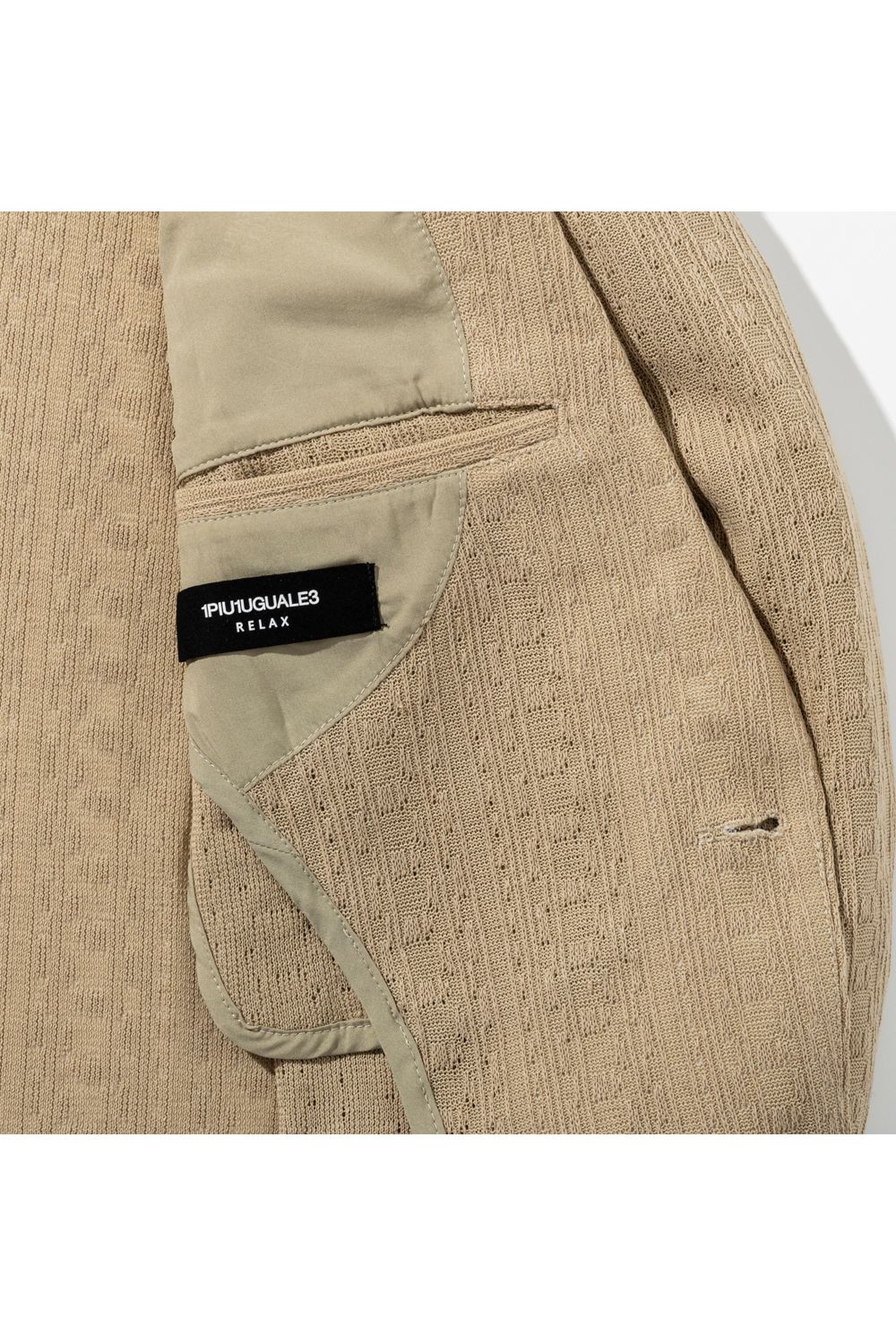 【26SS】 LINEN TOUCH JACQUARD JACKET / リネンタッチ テーラードシングルジャケット (ベージュ) (2月中旬入荷予定)