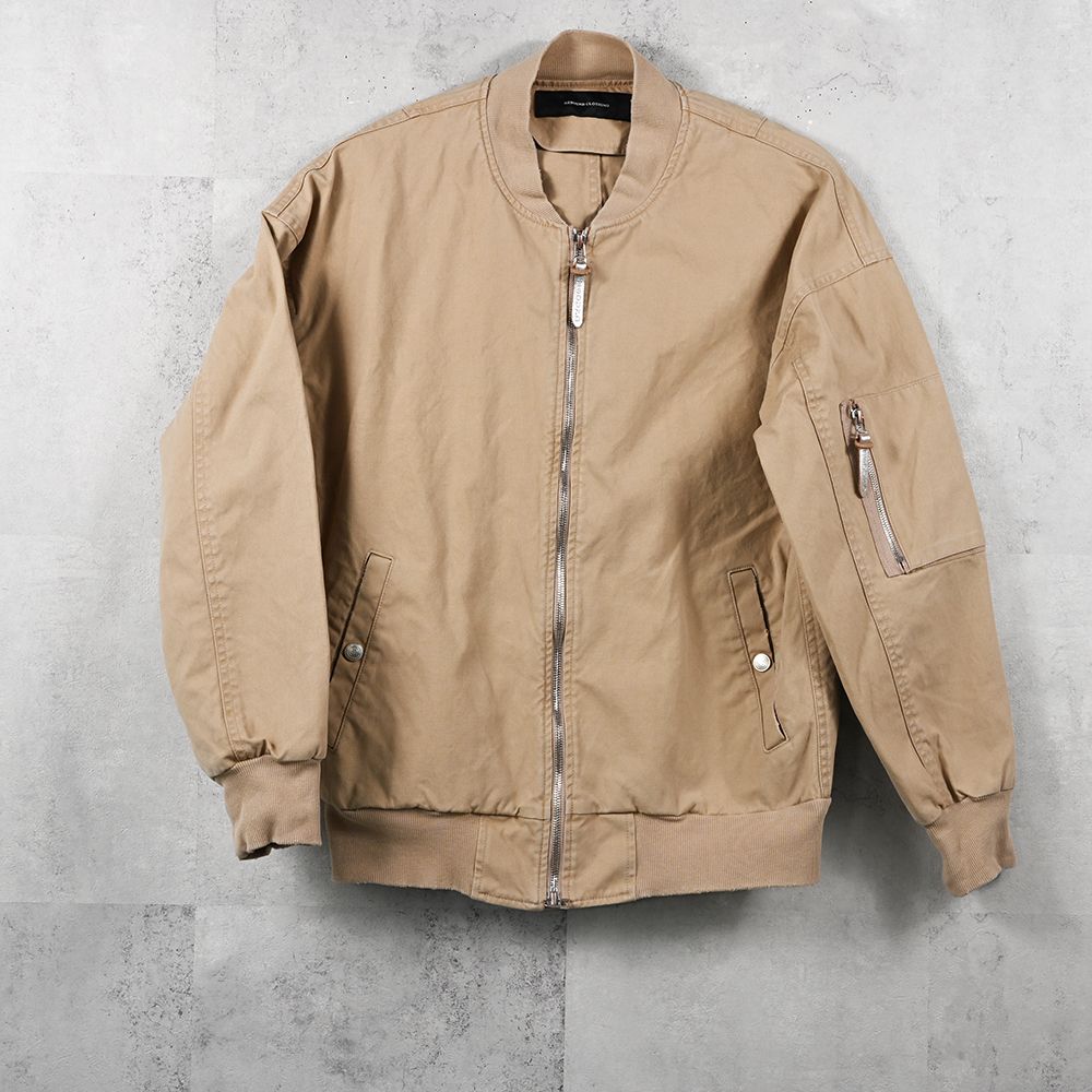David JACKET / ドロップショルダー ヴィンテージ加工 フライトジャケット (ベージュ) (8月末入荷予定) ※オーダー締切:5月23日(土)17時