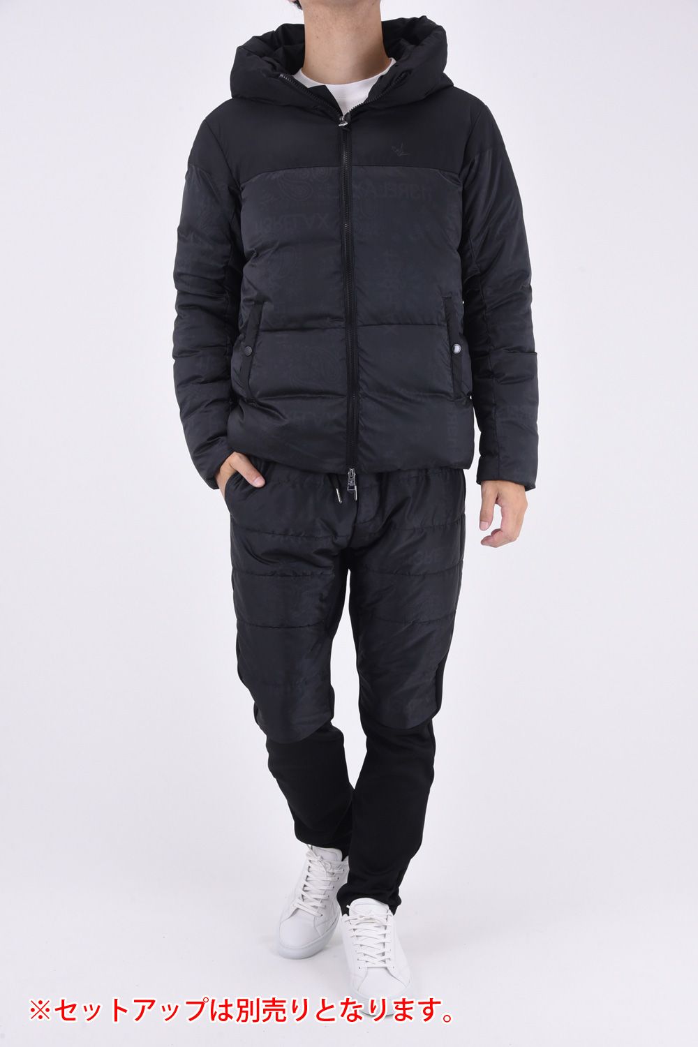 1PIU PAISLEY OUTERWEAR / コンビネーション 中綿 ジャケット ブラック