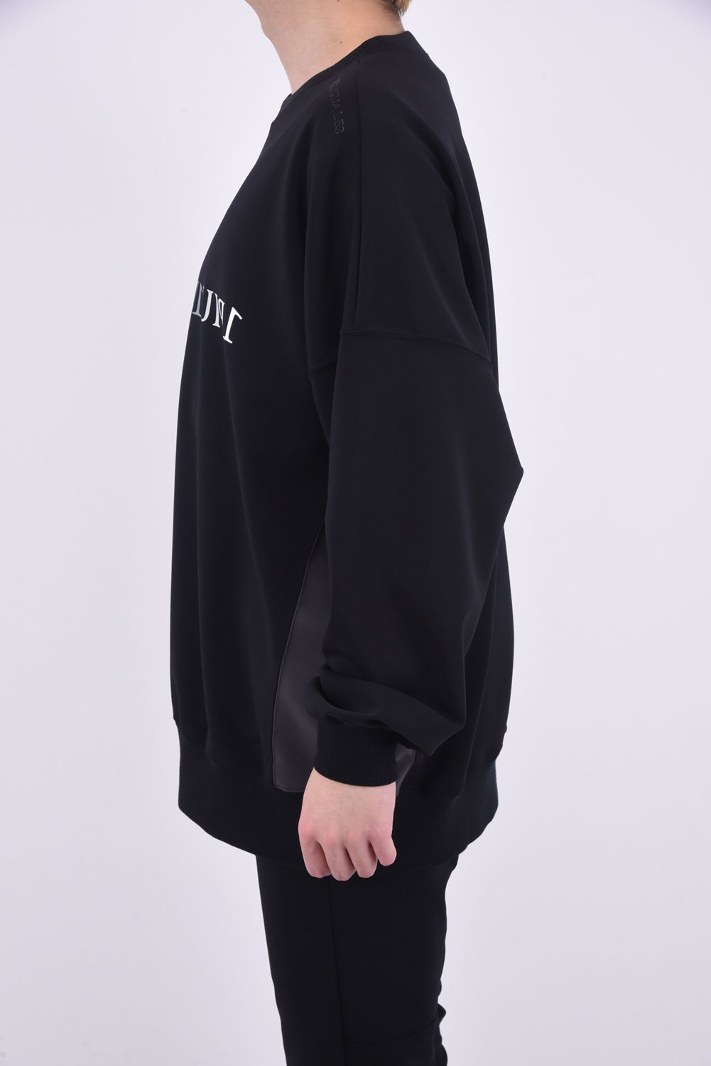 113SPORT HYPER JERSE BIG CREW / フロントロゴ ジャージ ビック クルーネック ブラック