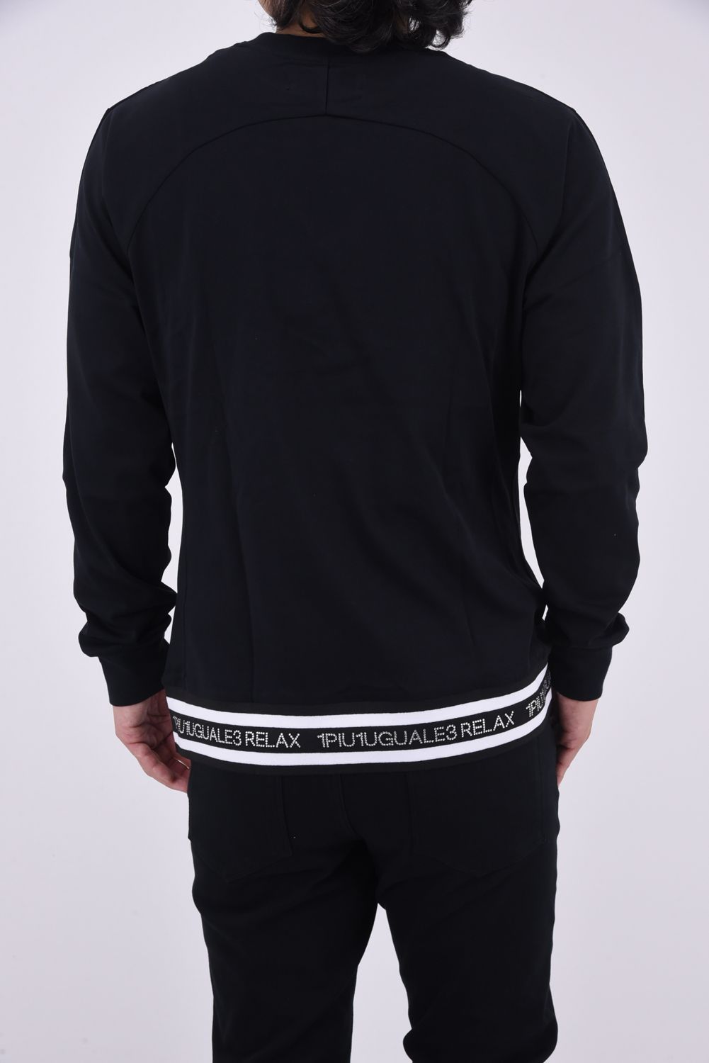 RHINESTONE HEM LONG SLEEVE / ラインストーン ヘム ロング ブラック