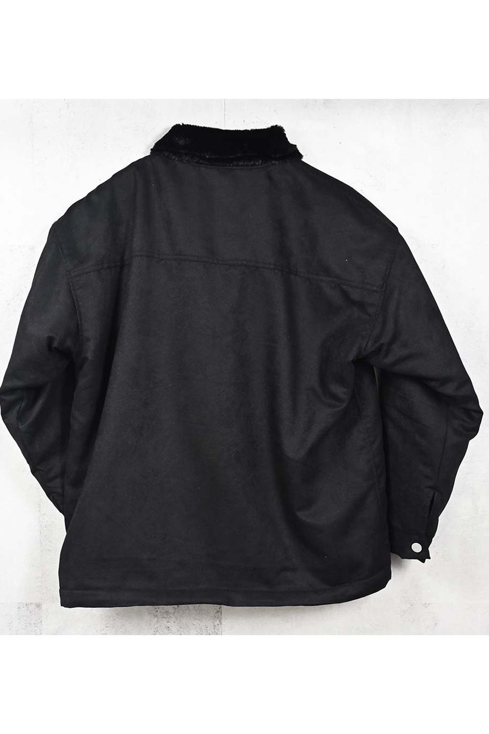 SUEDE FUR CAVER ALL /  エコ スウェード ファーカバーオールジャケット (ブラック) (11月中旬入荷予定) ※オーダー締切：9月1日(月)18:00